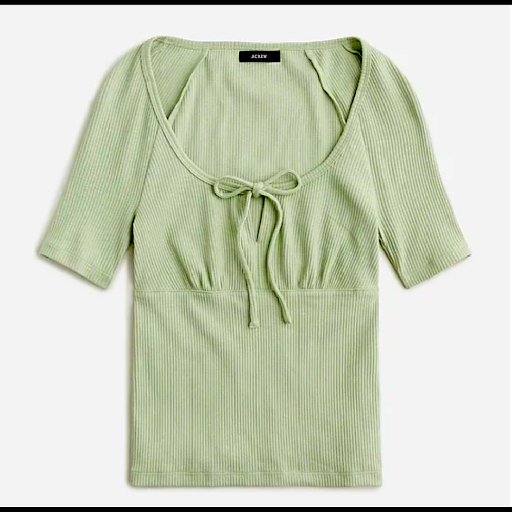 NWOT J Crew tie front ribbed top size XS
